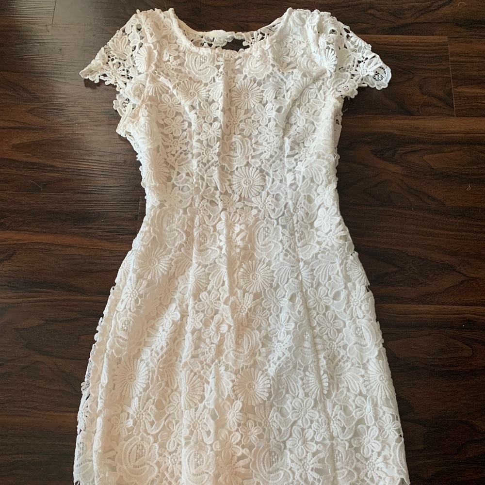 Hidden Talent Backless Ivory Lace Dress